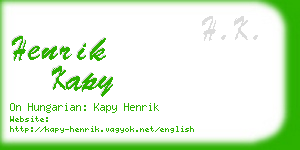 henrik kapy business card